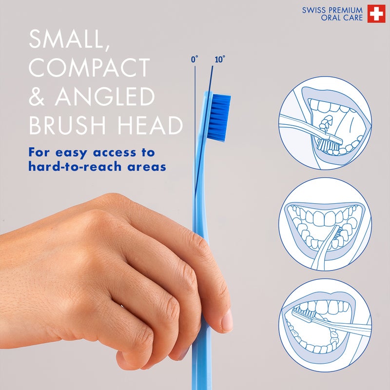 CURAPROX CS 5460 Ultra-Soft Toothbrush | 3-Pack Manual Toothbrush for Adults with 5460 CUREN® Bristles | Gentle on Gums, Removes Plaque Effectively | Surprise Colour - Image 4